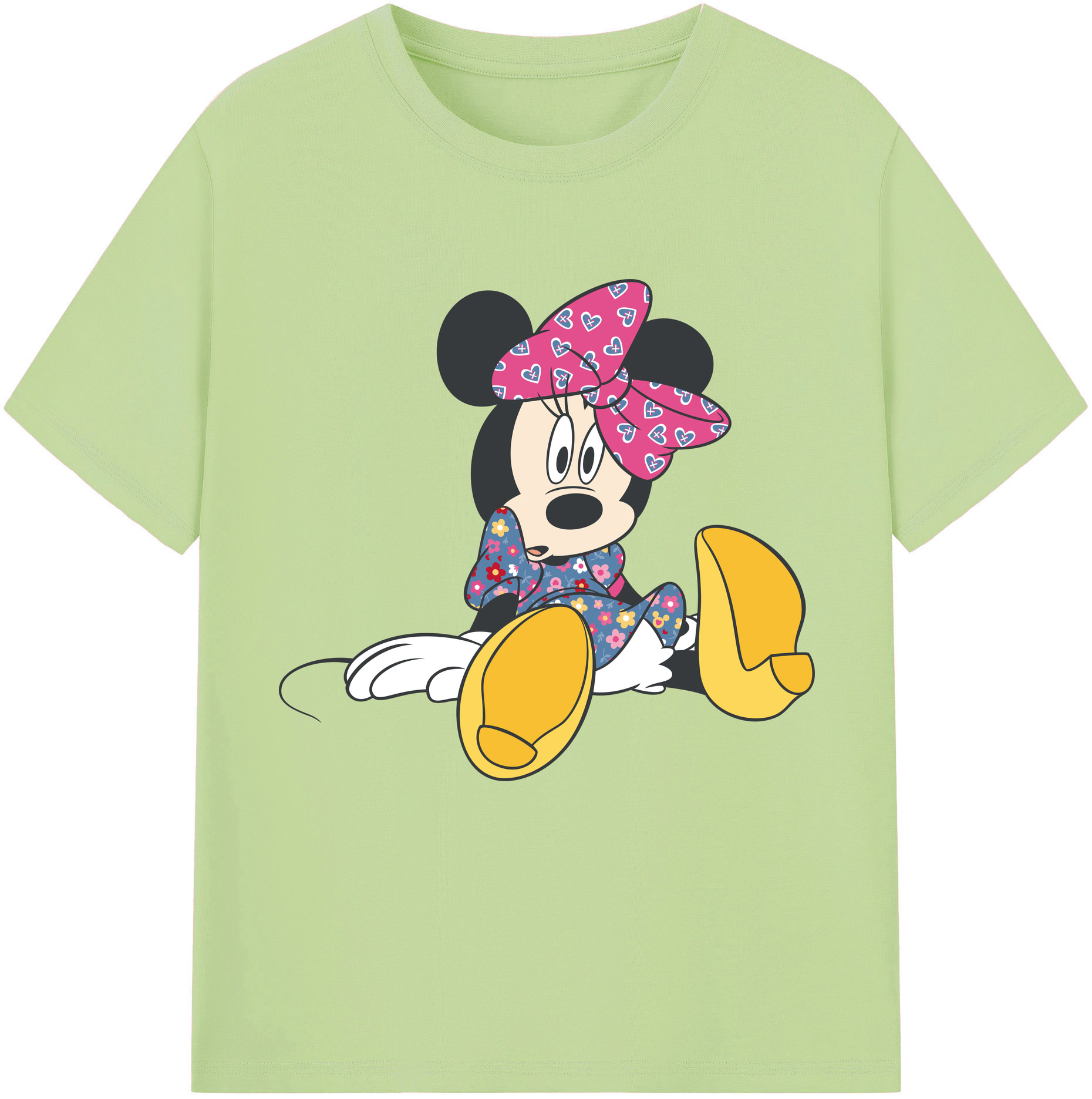 （画像用） ミッキーマウス Mickey Mouse 綿100％半袖Tシャツ（フロントプリント）